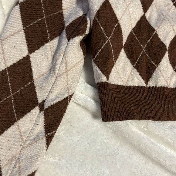 Cute brown / white cropped sweater - Picture 4 of 4